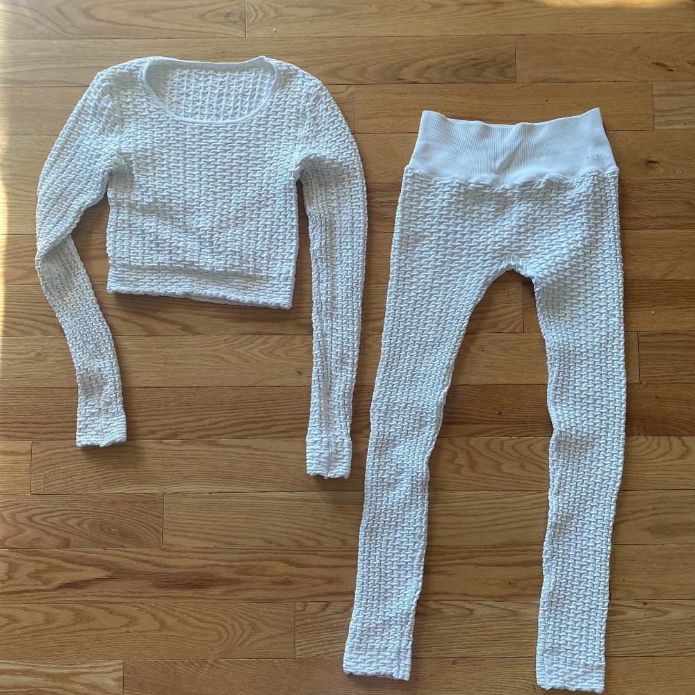 Small NUX Fitness Stretch Pants/ Tee White